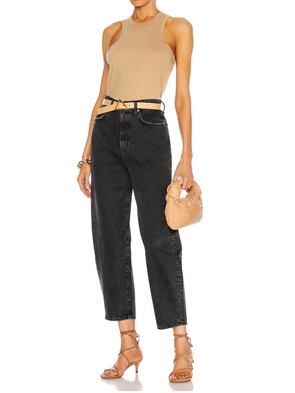 AGOLDE Balloon Ultra High Rise Curved Jeans Black Tea Size 26